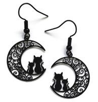 Ohrringe 414 – Mond mit Katzen – 1 Paar