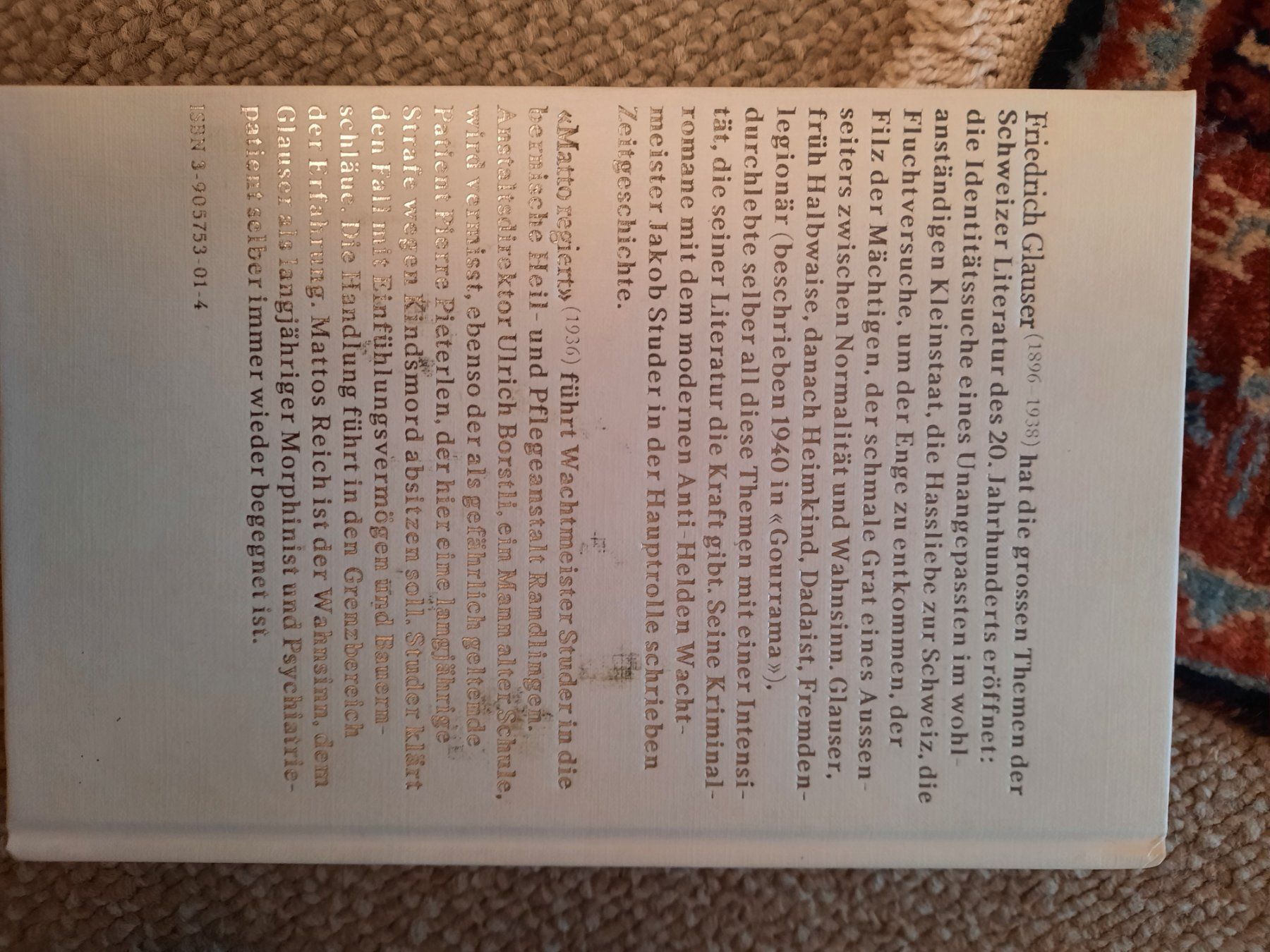 Libri: Friedrich Glauser; Matto regiert – Usato da Niederteufen venduto da Buecherwurm_70 1