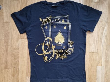 Fishbone Poker T-Shirt, Gr. XL, schwarz gold