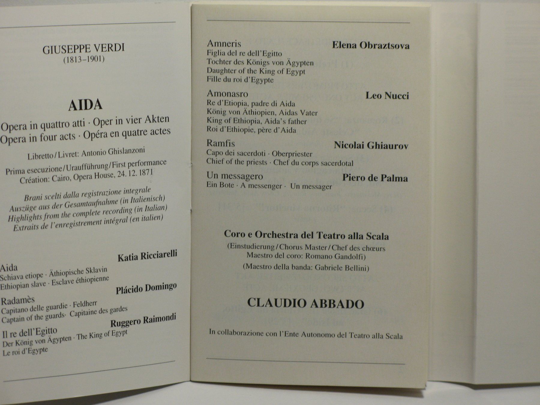 Musicassette: AIDA   CLAUDIO  ABBADO – Usato da Langnau i. E. venduto da gf2_29jt 2