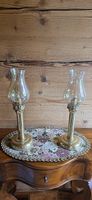 2 Messing Kerzenständer/Windlicher, Goldfarben