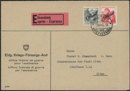 1942 - Bundesverwaltung BVW - Brief - BFr