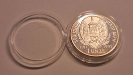 800 ans Ville de Berne 1991  1 once argent 999  Proof