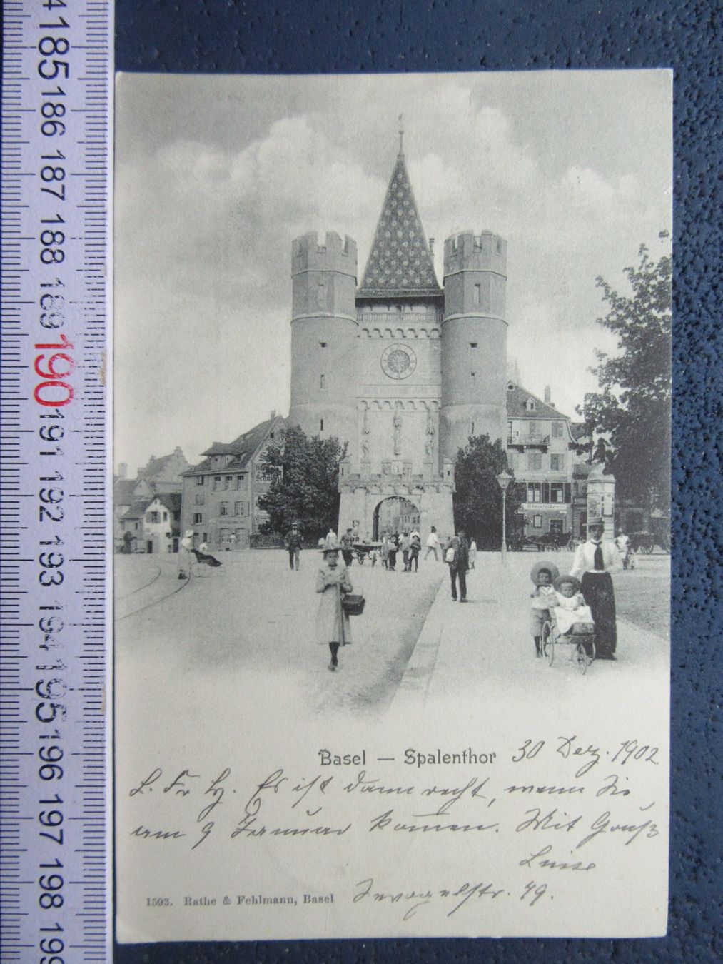 Ansichtskarten: BASEL 1902 SPALENTHOR STARK BELEBT BS AK – Gebraucht aus Ettingen von Hausi4711
