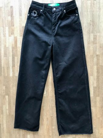 Palazzo Jeans / Schlagjeans Benetton Damen schwarz Gr. 36