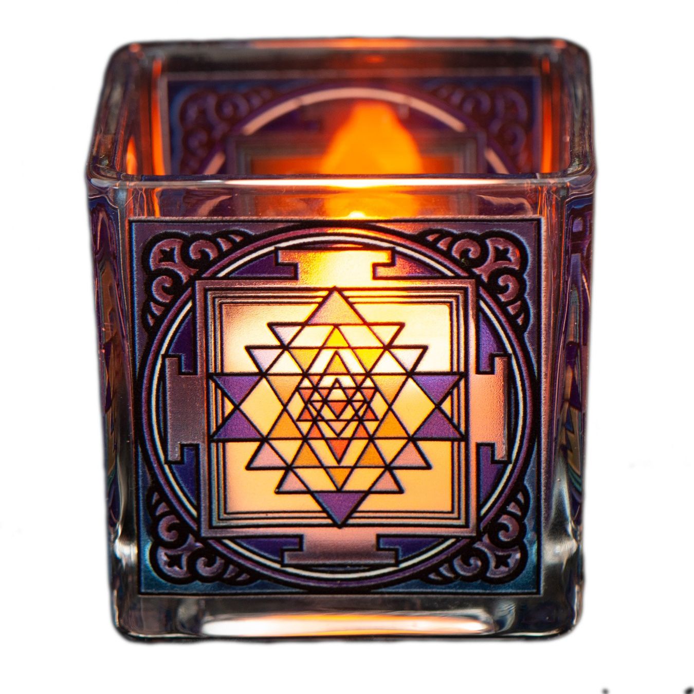 Kerzenständer: Teelichtglas - Shri Yantra – Neu und originalverpackt aus Mauren von Yeelen 1