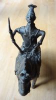 Figurine cavalier bronze antique h. 21cm