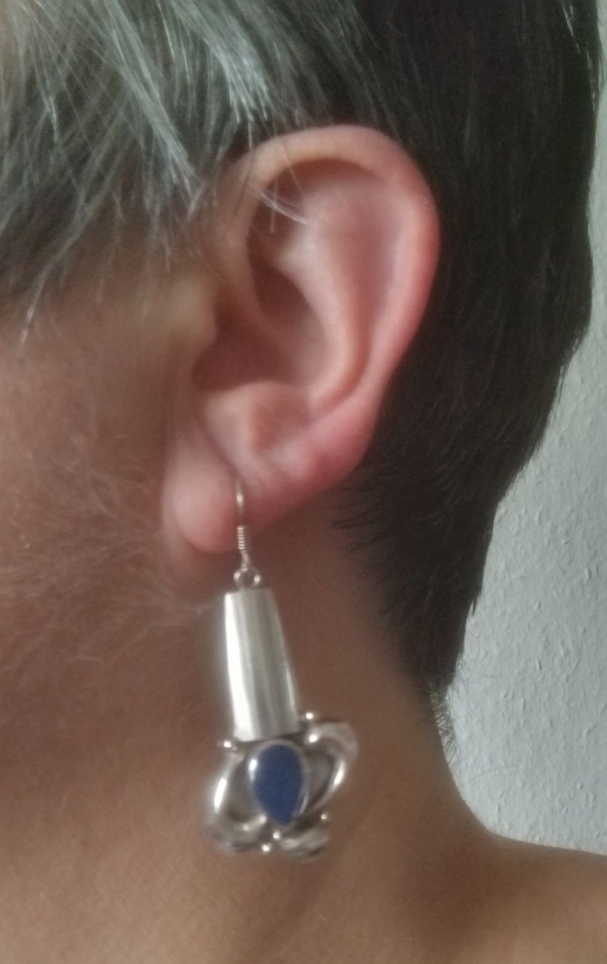 Orecchini pendenti & Orecchini a lobo: Hübsche Ohrhänger mit Lapislazuli Silber 925 – Usato da Luzern venduto da Seri4 3
