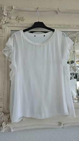 Bluse Top Grösse 40 / 42  Weiss Doppellagig