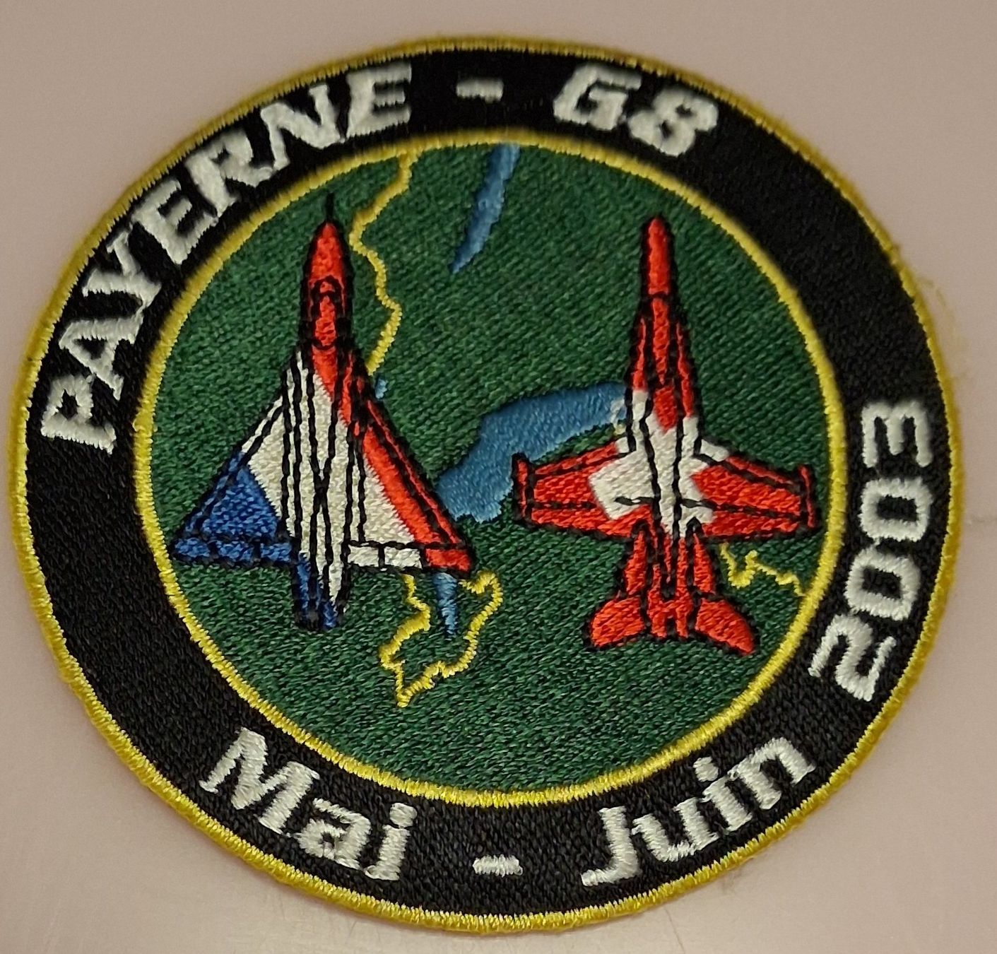 Schweizer Armee Plaketten & Abzeichen: Original Patch Payerne G8 2003 Mirage F/A-18 – Neu und originalverpackt aus Derendingen von Nellino01