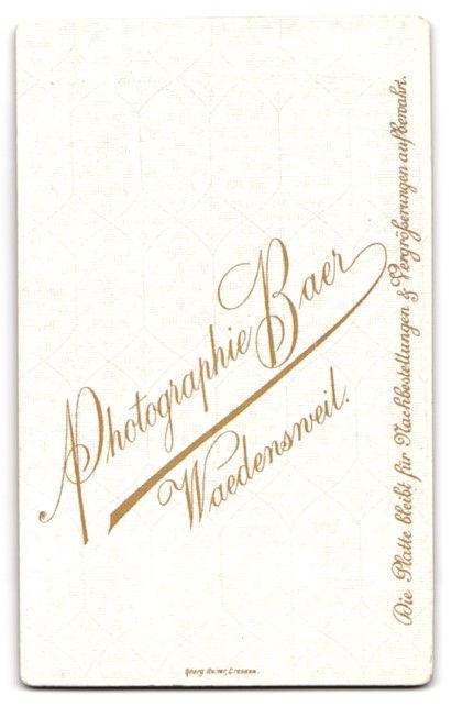 Fotografie & Manifesti: Fotografie Baer, Waedenswil, Bürgerlich – Usato da Berlin venduto da bartko-reher 1