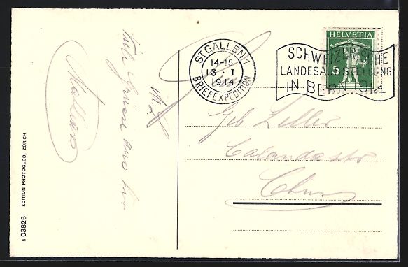 Cartoline postali: St. Gallen, Strassenpartie mit Rosenberg – Usato da Berlin venduto da bartko-reher 1