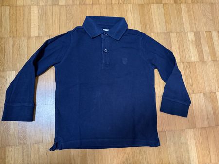 Zara Kids Poloshirt, langarm, marineblau, Gr. 116 cm