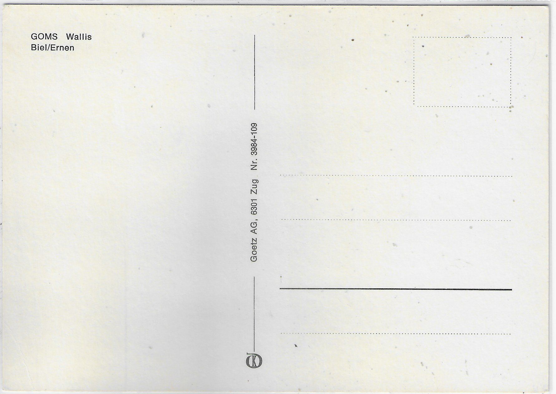 Cartoline postali: Goms - Biel/Ernen – Usato da Ettingen venduto da Kartenplanet 1
