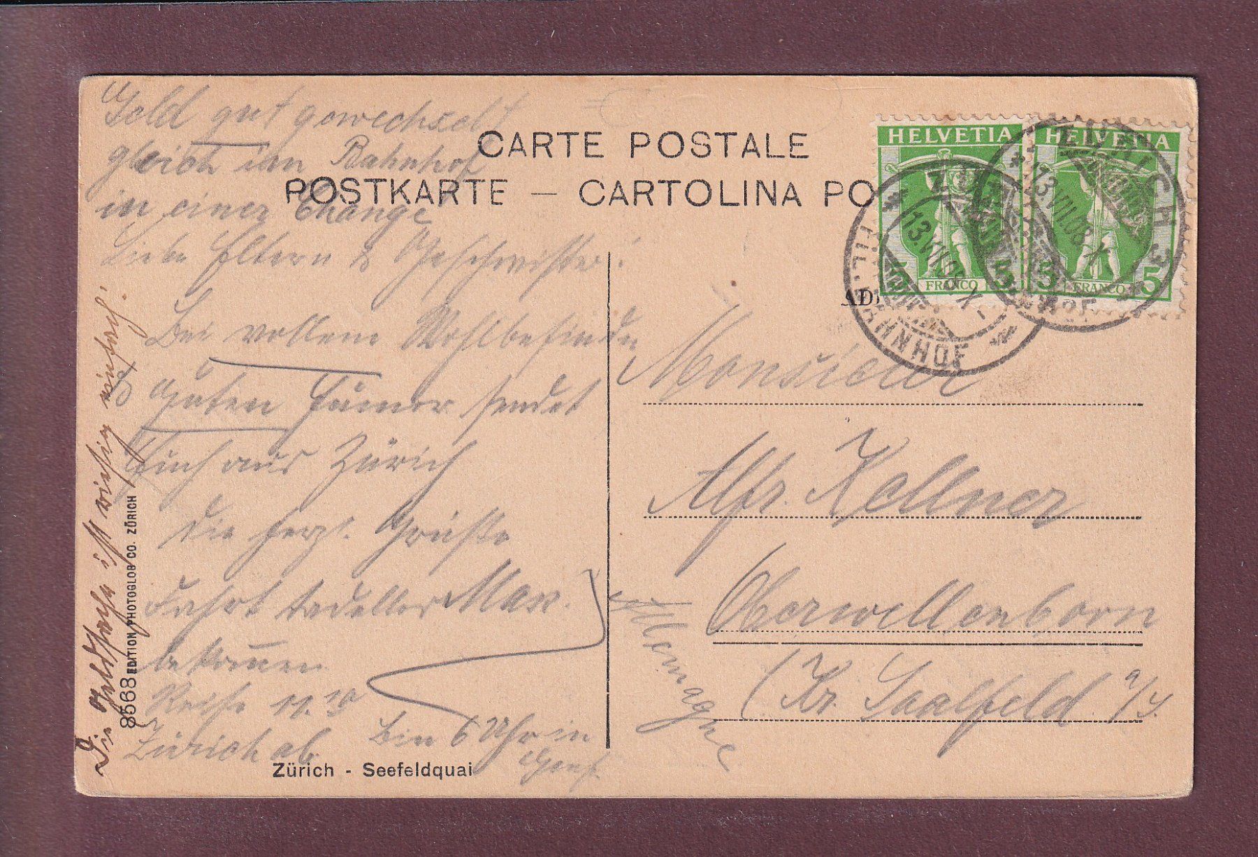 Cartes postales: ZÜRICH - Seefeldquai unter Schnee - 1908 – D'occasion à Pully par nicecards 1
