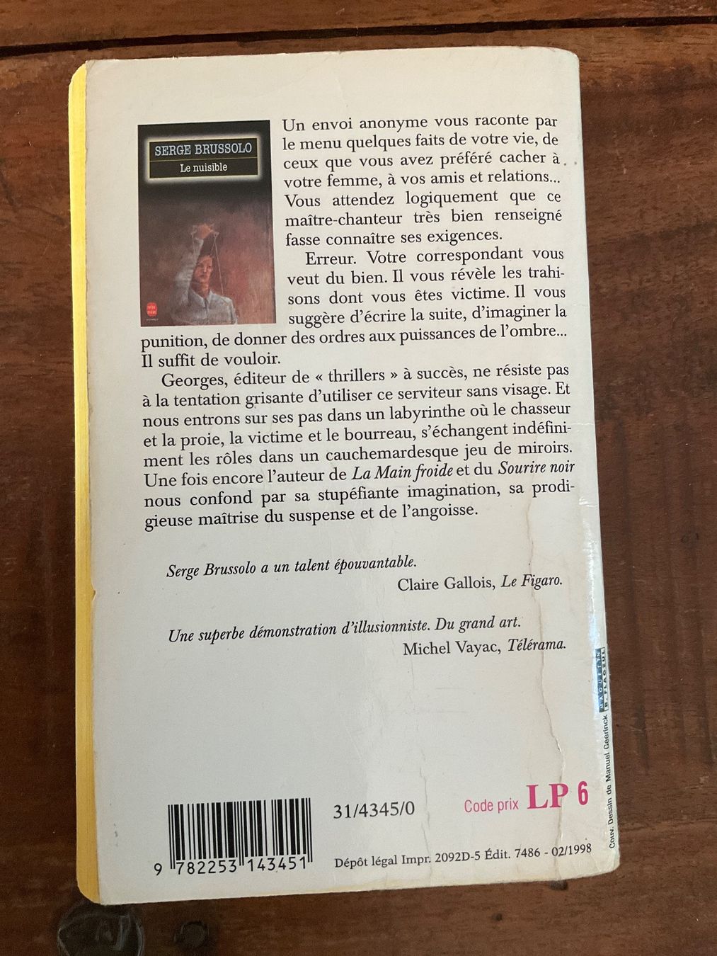 Bücher: Livre Serge Brussolo "Le nuisible" poche – Gebraucht aus Avenches von Lactobacille 1