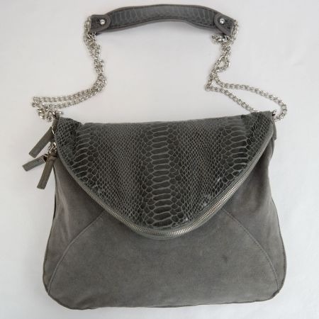 Vintage  Tasche Umhängetasche Schultertasche /grau/