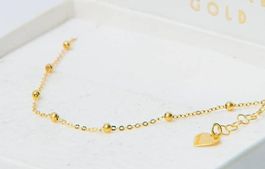 Goldarmband 333 8k Gold Gelbgold Herz Kugel Gravur
