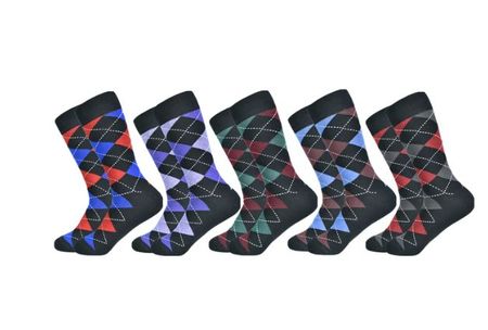 5 Paar Qualitäts-Herrensocken Karomuster Gr.44-47, Baumwolle