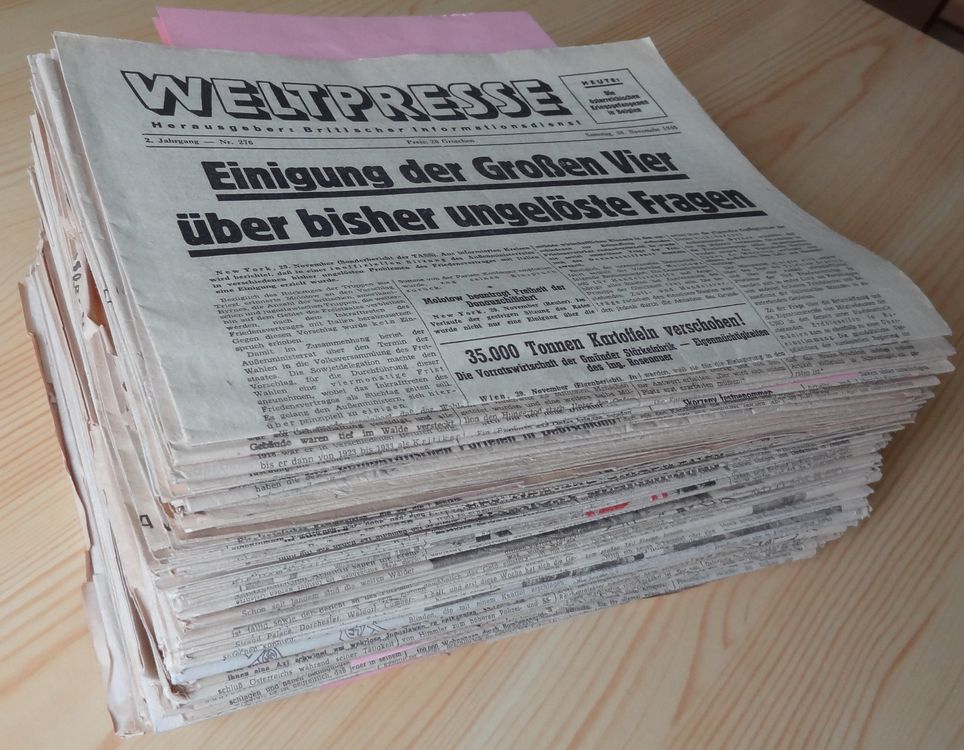 Zeitungen aus Österreich von 1940 - 1947 (Gebraucht) in Rütihof für CHF