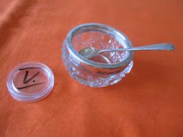 Saliere Kristallglas mit Löffel