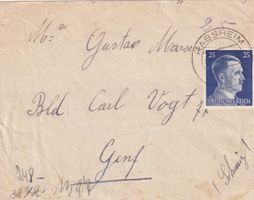 Brief von Frankreich (Habsheim) nach Genève 1940