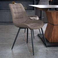 21321 - 6x Polsterstuhl Esszimmer ARIS – Grau / Braun