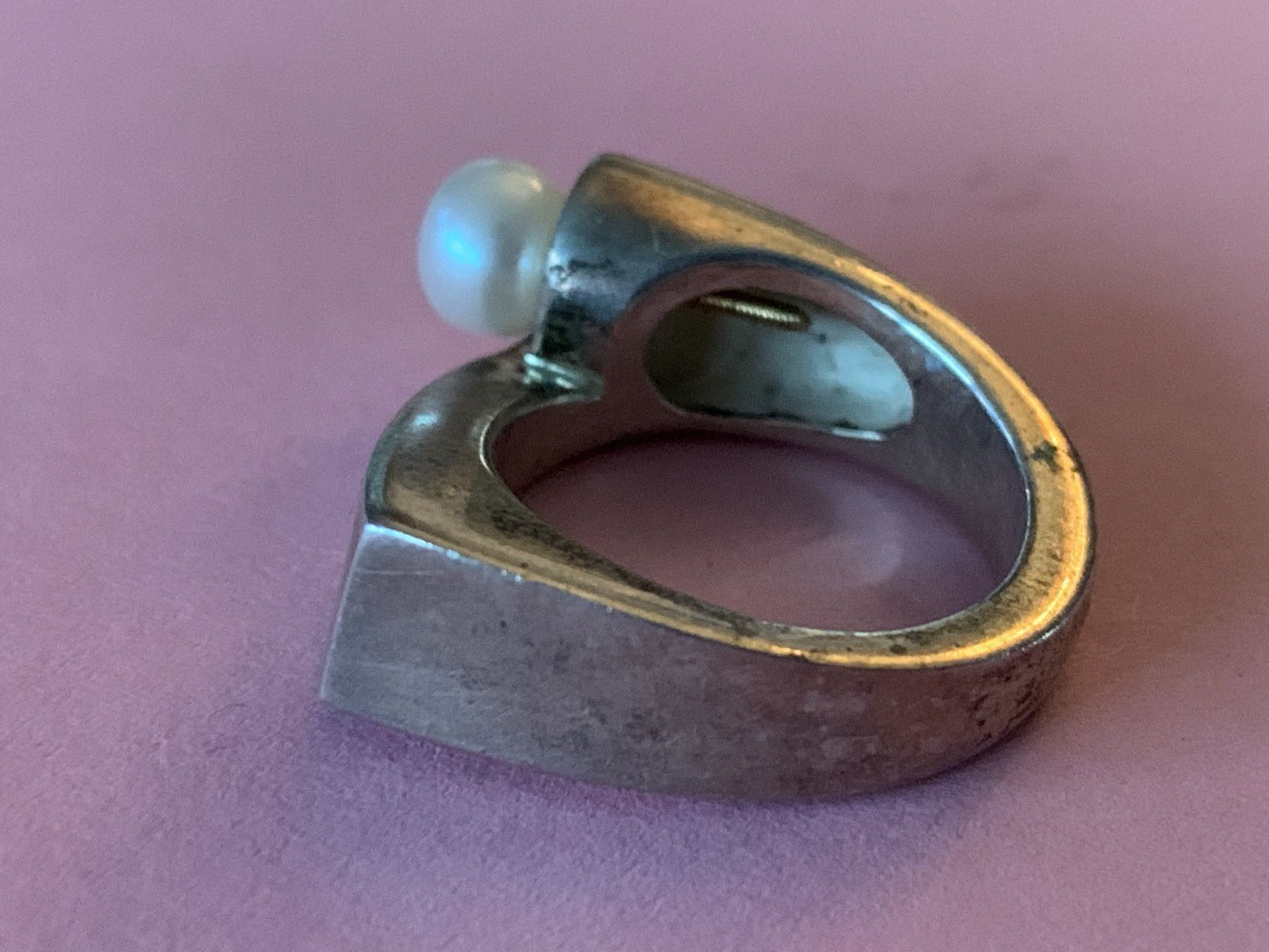 Bagues: Silberring massiv mit perle (Rg54/16) – D'occasion à Dittingen par Bellevista 2