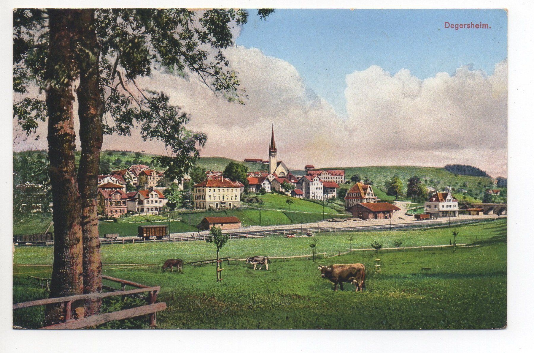 Cartoline postali: DEGERSHEIM Kühe – Usato da Jona venduto da philajona