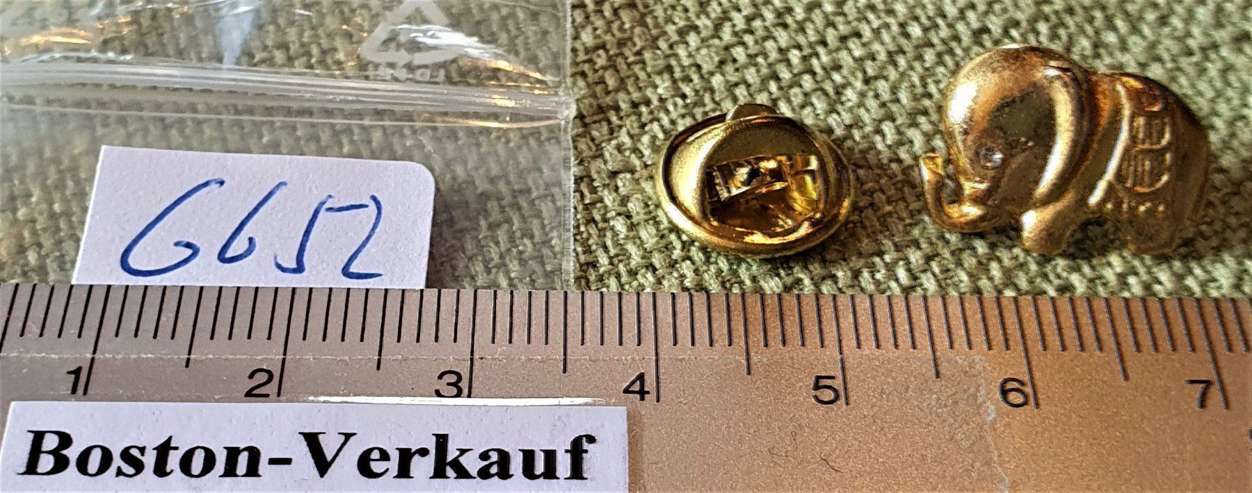 Placchette & Badge: G652 - Goldiger 3D Pin Elefant – Usato da Reinach BL venduto da Boston-Verkauf 1