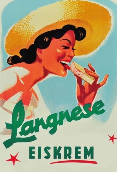 Insegne: Blechschild-LANGNESE EISKREM – Nuovo e nell'imballaggio originale da Rupperswil venduto da big-one-sale
