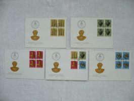 Pro Patria 1972 5 FDC Satz & 4er-Bl. SBK B154 - B157