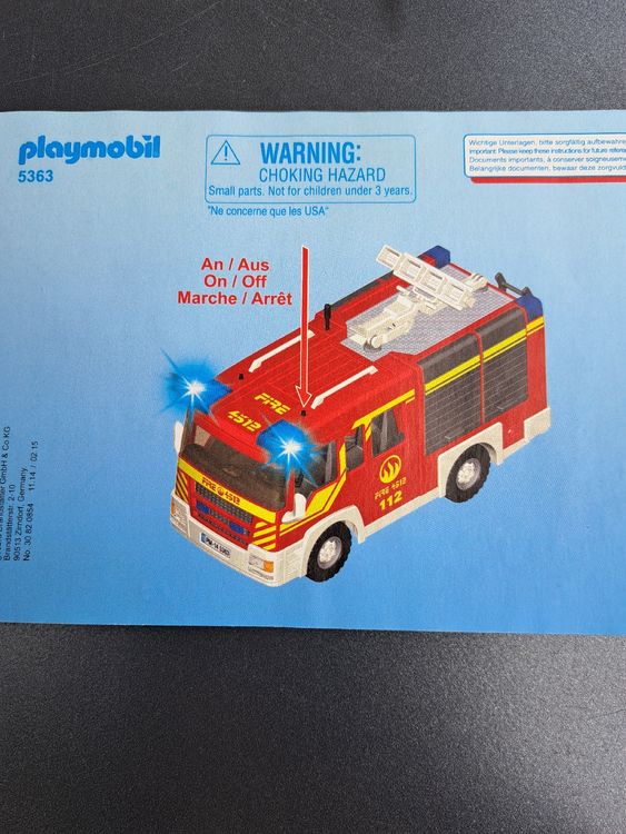Playmobil Feuerwehr LKW Ersatzteile – Für Löschgruppenfahrzeug 5363/5362, Gebraucht