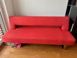 Designer Bettsofa - 2m x 1.10m - Rot, ungebraucht