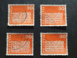 Timbres CH 1964/68 - Monuments historiques III - lot de 4 p.