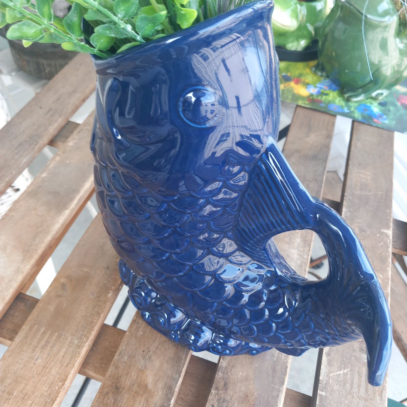 Vasen & Gefässe: Mega:  Blauer Fisch Krug od.Vase /  Keramik – Neu (gemäss Beschreibung) aus Aegerten von gismolini 4