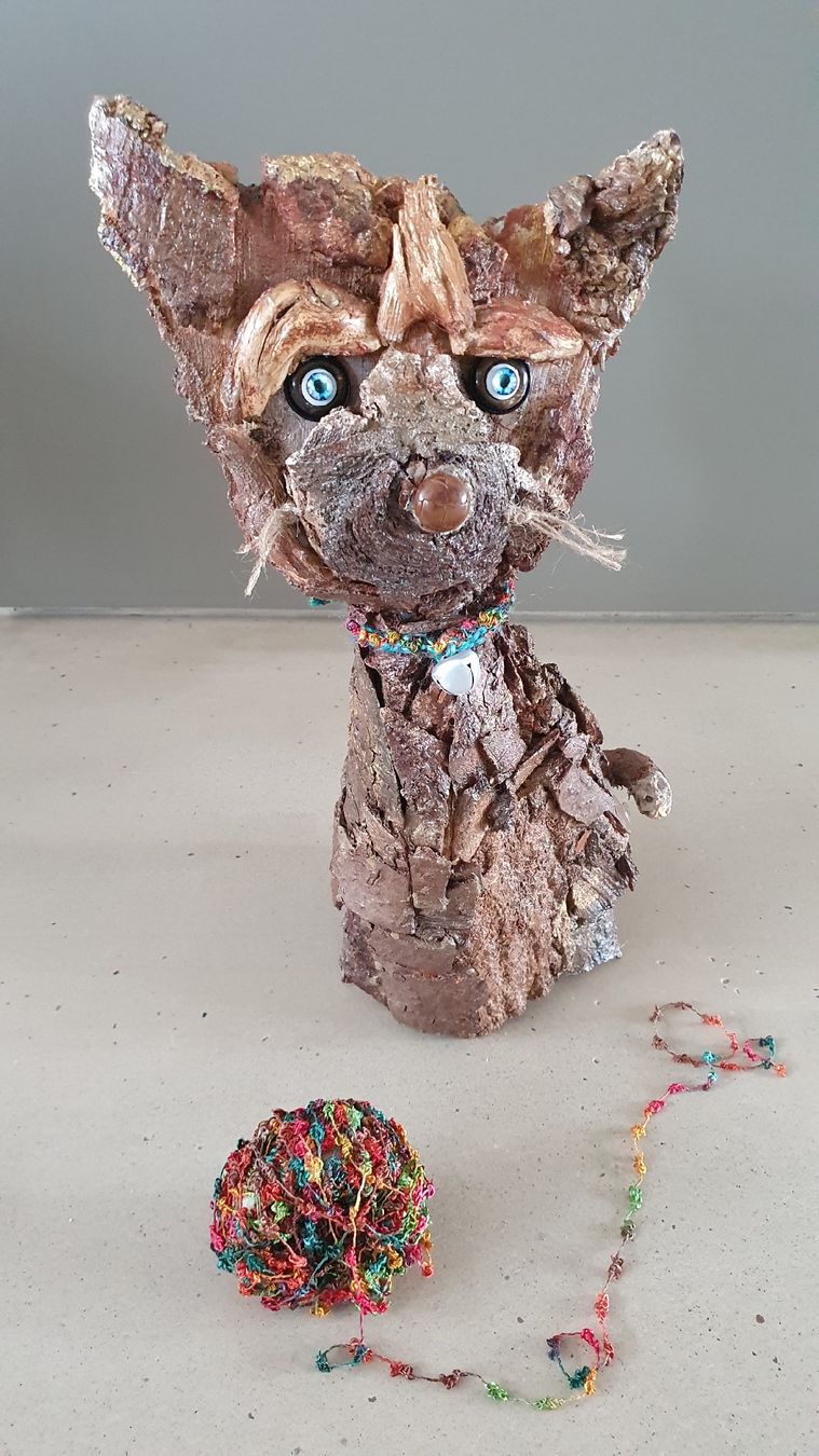 Sculture & Statue: Holz-Kätzchen, handgemachtes Einzelstück – Nuovo (secondo la descrizione) da Gossau SG venduto da ush_db7j 1