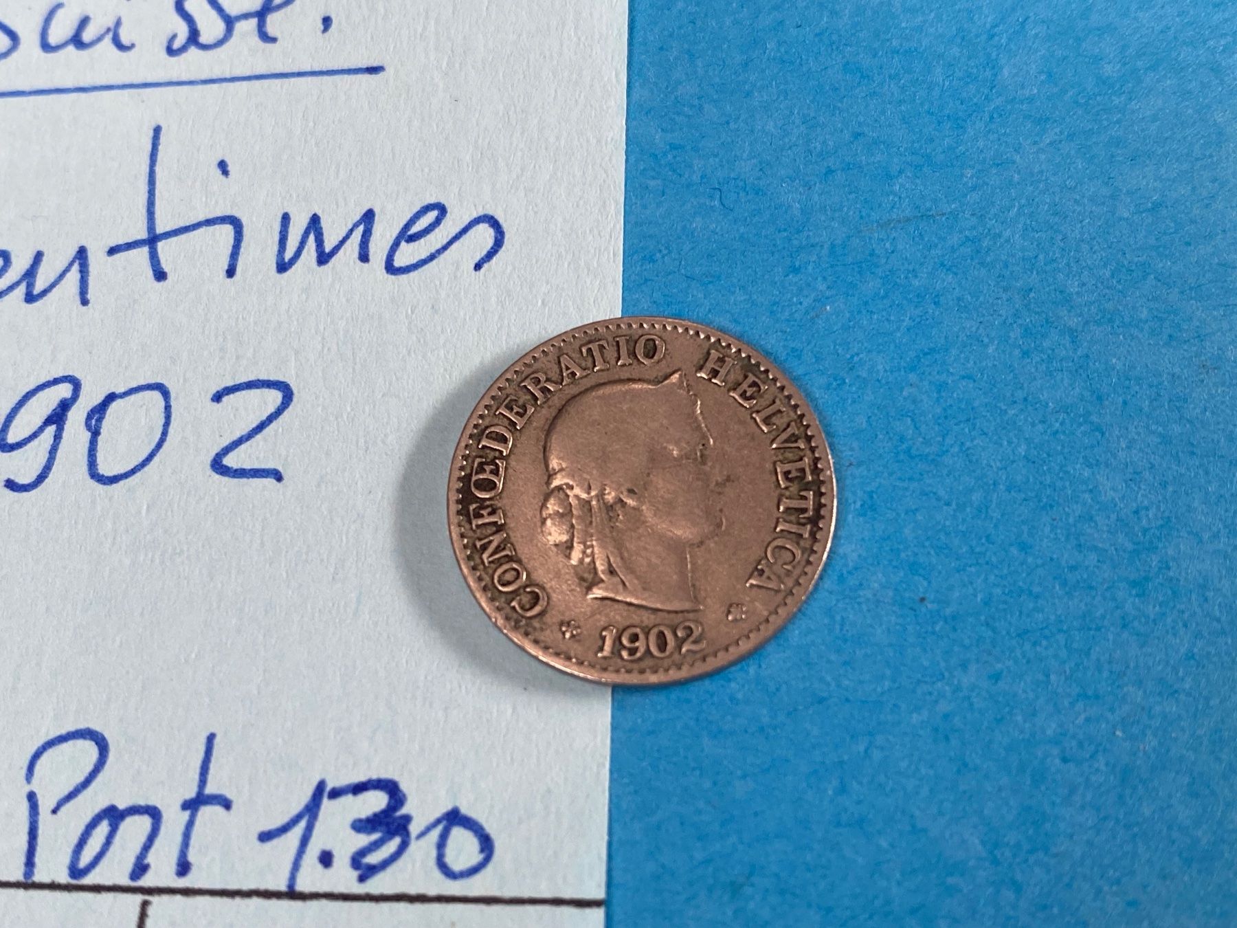 Tutti le monete: SUISSE : 5 CENTIMES 1902 – Usato da genève venduto da GEnumist 1