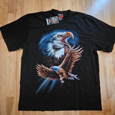 T-Shirt Adler Motiv Schwarz Grösse 2XL Neu mit Etikett