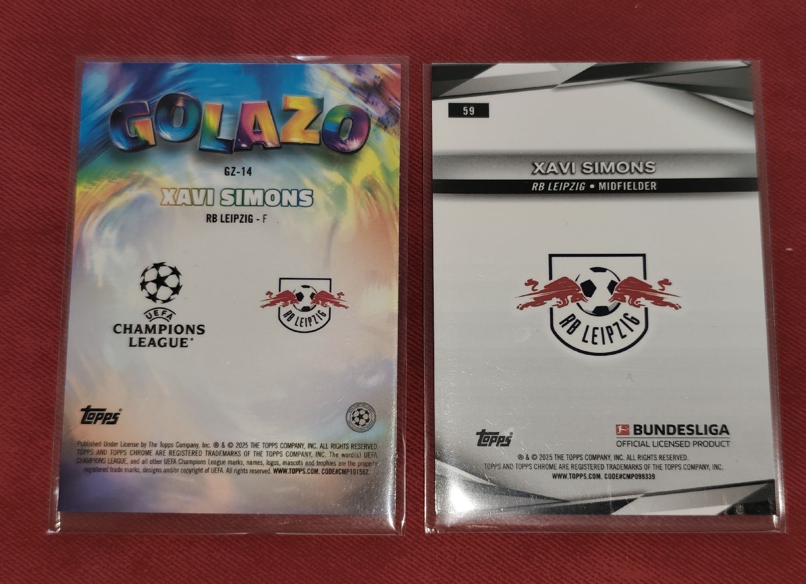 Topps Carte collezionabili: 2x Xavi Simons - Topps Golazo & Sapphire Image Variation – Usato da Ostermundigen venduto da DaCards 1