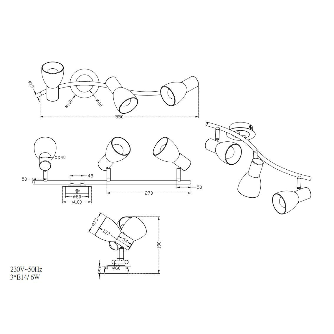 Lampade: LED Deckenleuchte, 55 cm x 10 cm – Nuovo (secondo la descrizione) da Kreuzlingen venduto da Smart-Light 3