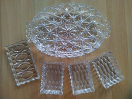 Vintage Apéro-Set Kristallglas 5-teilig | Kabarettschale