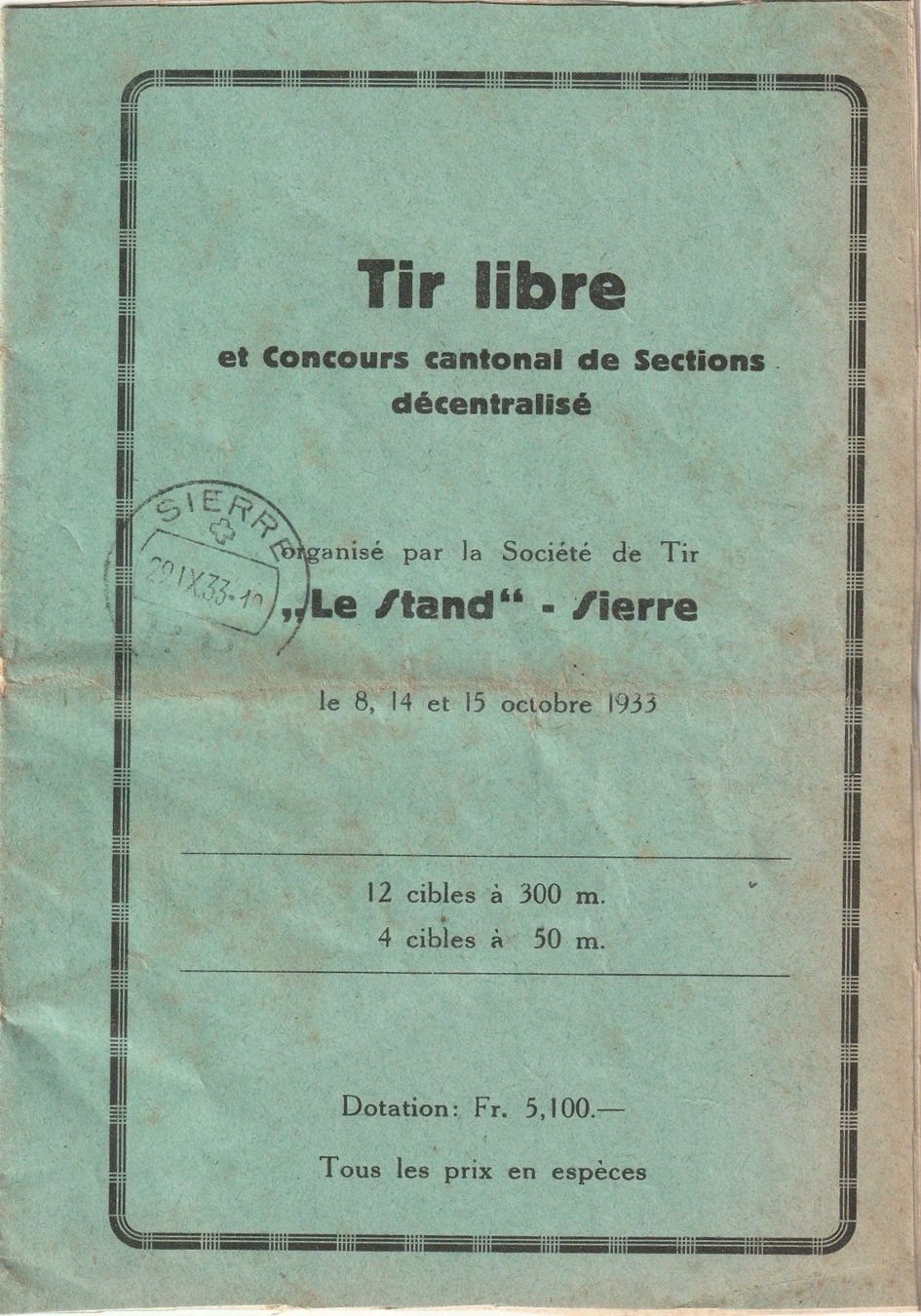 Documenti: Sierre-Schützenkatalog 1933 – Usato da uttwil venduto da Koehlerfred