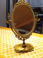 Vintage kleine Schminkspigel, Tischspigel Messing 70er Top