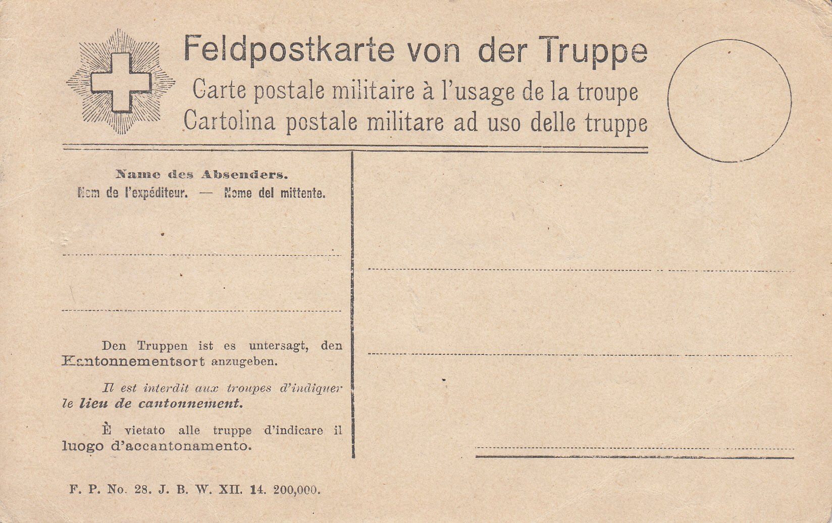 Alle Briefmarken: 1. Weltkrieg Feldpostkarte – Gebraucht aus Bürglen TG von StampGraf