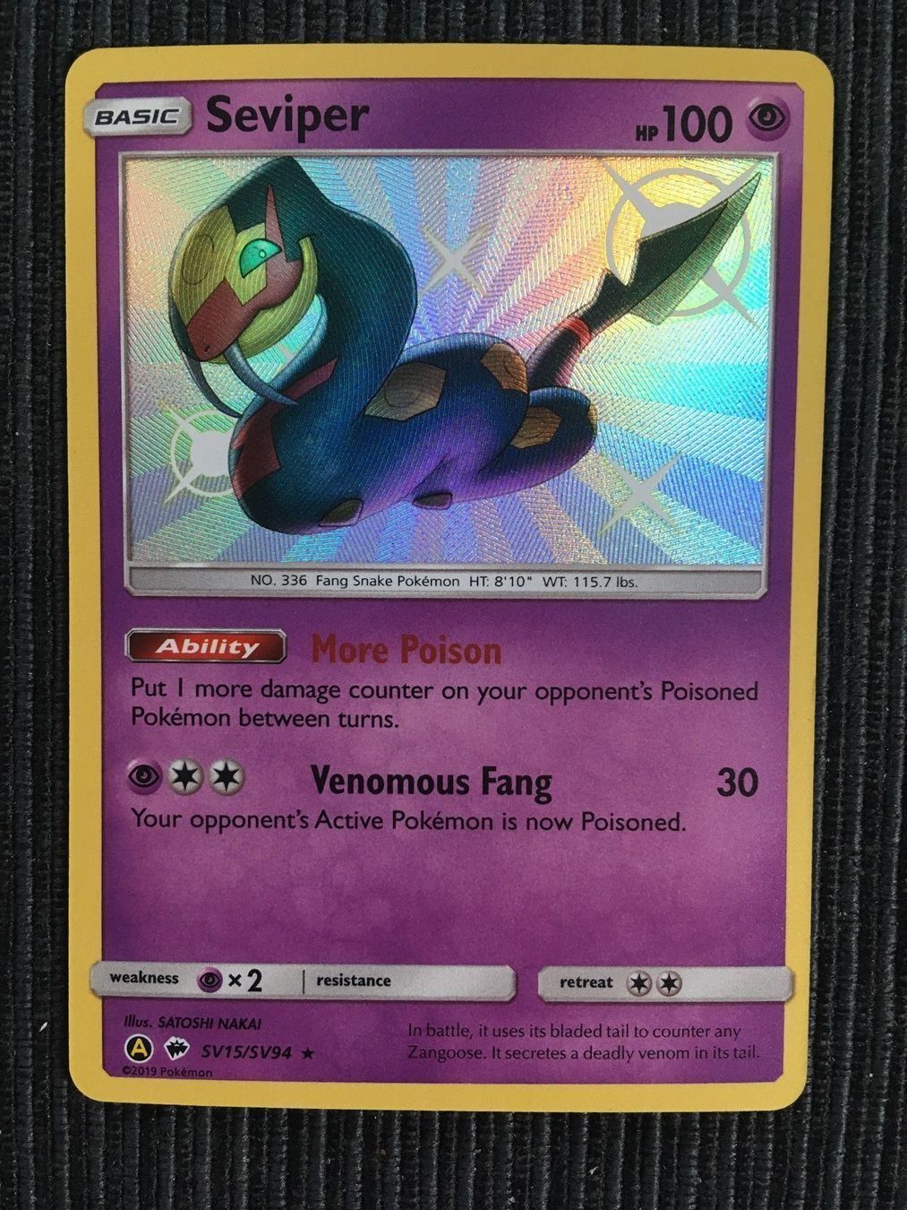 Pokémon Carte collezionabili: Pokemon Seviper Shiny Hidden Fates – Nuovo (secondo la descrizione) da Wabern venduto da Collectfun