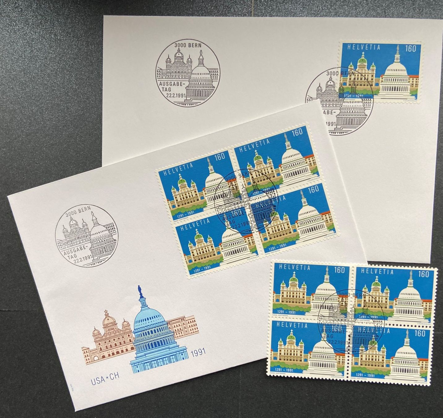 Tutti i francobolli: ET Freimarken Satz 1990 - 92  FDC + 4 er Blöcke – Usato da Böckten venduto da Hansi36 2