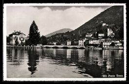 AK Ponte Tresa, Brücke und Dorf am See