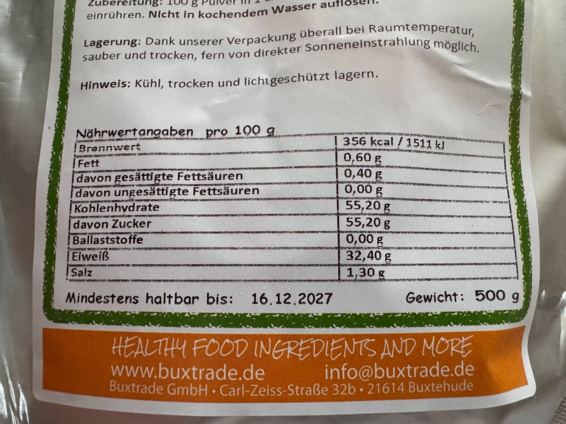 Lebensmittel & Spezialitäten: Magermilchpulver Buxtrade 2kg – Neu und originalverpackt aus Neukirch (Egnach) von JuToGi 1