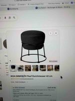 IKEA EMMISLOV Pouf dunkelgrau Durchmesser 42 cm gebraucht